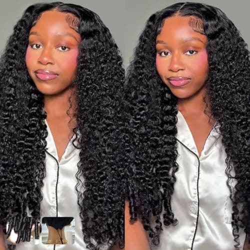 Burmese Curly Human Hair Wig 250% Density 13x4 Glueless Curly HD Lace Front Wigs Pre Plucked Pre Cut Pre Everything Tiny Knots Glueless Wear and Go Wigs For Black Women Beginner Friendly 28 Inch - Image 1