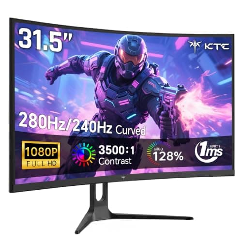 KTC 32 Inch Curved 280Hz Gaming Monitor, 240Hz Computer Monitor FHD, H32C5