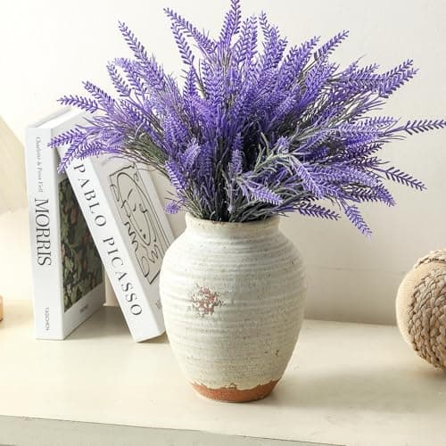 Ceramic Decorative Flower Vase 7.4 Inch Pottery Rustic Farmhouse Boho Terracotta Vase for Home Decor, Table, Living Room, Bathroom, Shelf, Mantel Decoration - Image 1