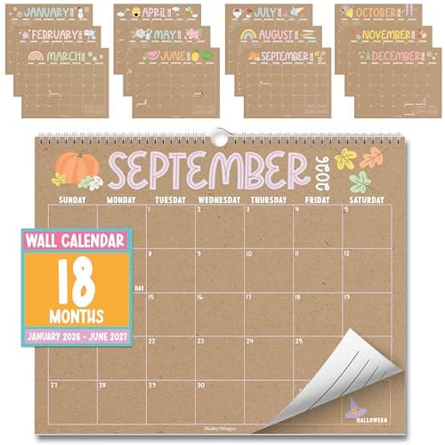 2026 Calendar Wall - 2026 Wall Calendar Large, 18-Month Hanging Calendars for Home, Office & Classroom, Monthly Calendar from January 2026 to June 2027, Teacher Appreciation Gifts