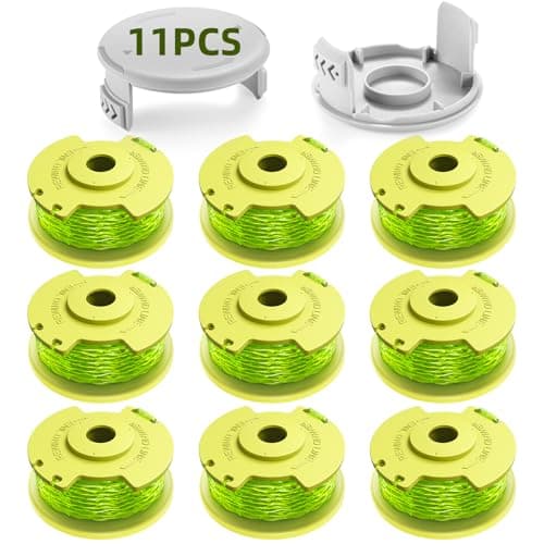 YWTESCH Trimmer String for Ryobi One Plus+ AC80RL3,11 FT/0.080-Inch,Spool Replacement Compatible with Ryobi 18v, 24v, and 40v Cordless Trimmers (9 Pack Trimmer Line & 2 Pack Trimmer Cap) - Image 1