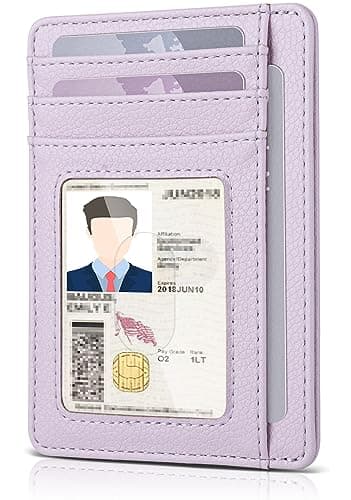 Teskyer Slim Wallet for Men, Minimalist Front Pocket RFID Blocking Leather Wallet Credit Card Holder for Men & Women