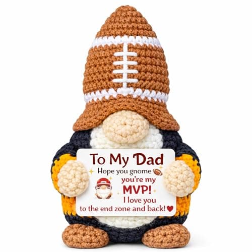 MUTUALUS Dad Gifts for Fathers Day - Funny Cute Handmade Crochet Football Gnome Gift for Father Papa from Daughter Son, Father’s Day Birthday Easter Christmas Presents to My Dad You're My MVP - Image 1