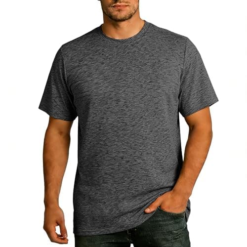 AJGAI Men's Athletic T Shirts Crew Neck Breathable Quick-Dry Short Sleeve Workout T Shirt for Gym Running Fitness 2&5 Pack - Image 1