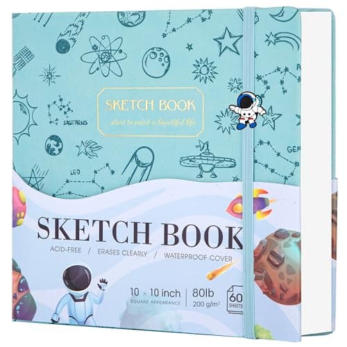 FLYING EAGLE Sketch Book, Square Hardcover Sketchbook for Kids,10x10, Blue - Image 1