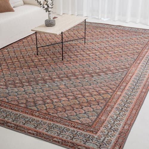 KNOTTING MATTERS Knot in Line 7’6” x 9’6” Area Rug – Warm Taupe & Clay Heritage Flatweave, Low-Pile – Easy Clean Area Rug – Perfect for Living Room, Dining Room, Bedroom – Pet & Kid Friendly - Image 1