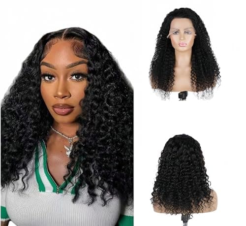 ROHANEM 24 Inch 13x6 Deep Wave Lace Front Wigs Human Hair 15A Raw 250 Density HD Transparent Deep Curly Human Hair Lace Frontal Wig for Women - Image 1