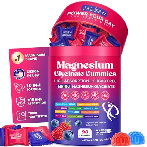 Magnesium Glycinate Gummies 1000mg – x2 High Absorption Magnesium Gummies for Women, Men & Kids – Sugar Free Vegan Supplement with CoQ10, Vitamin D3 & B6 – Daily Balance, Calm Energy & Muscle Function - Image 1