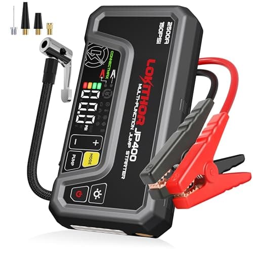 LOKITHOR JP400 Jump Starter with Air Compressor, 2500A 12V Car Battery Jumper Starter Portable (8.5L Gas/6.5L Diesel) Jump Box for Car Battery with ConnectMax, 150PSI Tire Inflator, Jumper Cables - Image 1