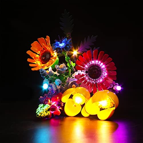 ZOVESY LED Light Kit for Lego Wildflower Bouquet 10313 Artificial Flowers with Poppies and Lavender, Decoration Lights Valentines Day Gift (Lights Only, No Lego Models) - Image 1