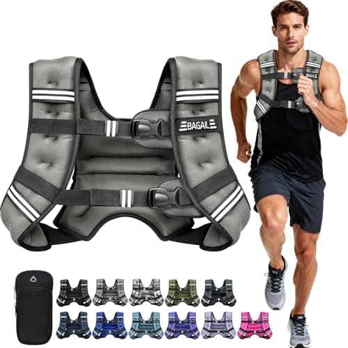 BAGAIL Comfort-Fit Weighted Vest for Woman, Even Weight Distribution, Faster Weight Loss, No-Chafe or Bounce for Walking & Running with Detachable Phone Pouch & Reflective Stripes (Available 5-30lbs) - Image 1