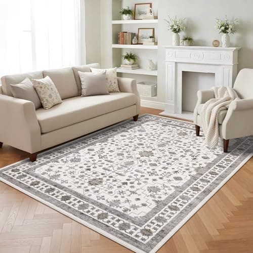 GarveeHome 5x7 Area Rug Vintage Tribal Washable Rugs for Living Room Bedroom, Soft Low Pile Non Slip Accent Floor Mat Oriental Print Throw Rug Indoor Carpet Dining Room Playroom - Image 1