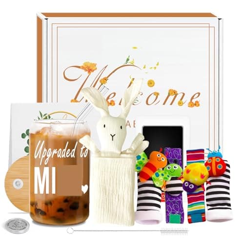 BELIVIUM New Mom Gifts for Women After Birth, Baby Shower Gifts Basket - First Time Mom Postpartum Essentials, Gender Neutral Newborn Gifts Sensory Toys Cotton Lovey - Image 1