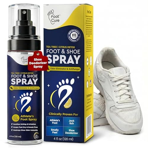 Foot Cure Shoe Deodorizer Spray - Tea Tree & Citrus Shoe Deodorizer for Smelly Feet, Athletes Foot Spray Odor Eliminator and Sweat Control | Removes, Controls & Prevents Odors - 120ml Made in USA - Image 1