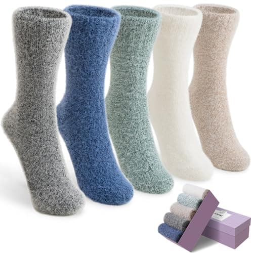 SISOSOCK Fuzzy Cozy Warm Socks for Women-Winter Home Thick Wool Soft Sleeping Socks-Perfect Gifts for Women - Image 1