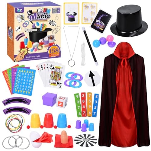 Magic Kit for Kids Magic Set- Magic Tricks Set for Kids Age 6 8 10 12, with Magician Costume Magic Wand for Pretend Play Magician Set, Easy to Follow Magic Toy Gifts for Girls and Boys Beginners - Image 1