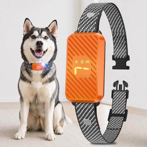 Dog Bark Collar for Large Medium Small Dogs, Effective No-Bark Collar, Smart Barking Collar, Rechargeable Bark Collar with 7 Sensitivity, 3 Modes, Waterproof,Neon Orange - Image 1