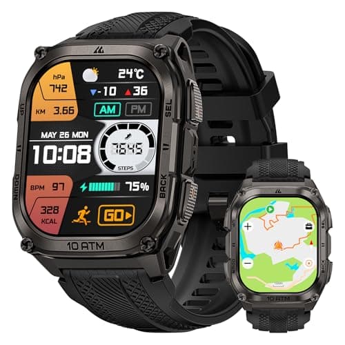 KOSPET Tank M4 Smart Watch for Men, Full Stainless Steel, GPS & Offline Maps, 10ATM Waterproof 45m Freediving, 50-Day Battery, Bluetooth Calls, 24/7 Heart Monitor, for Android & iOS - Image 1