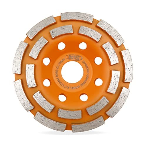 BGTEC Diamond Concrete Grinding Wheel, 4-1/2 Inch/115MM Double Row 18-Segments Cup Surface Grinding Disc for Angle Grinder, Polishing and Cleaning Granite Marble Masonry Stone