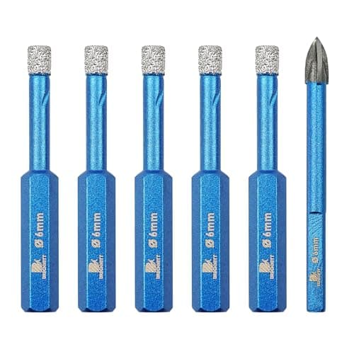 Diamond Drill Bit - BRSCHNITT 1/4 Inch Masonry Drill Bits Set for Porcelain Tile Ceramic Stone Granite Marble,Hex Shank Diamond Hole Saw Drill Bit(6pcs/Pack) - Image 1