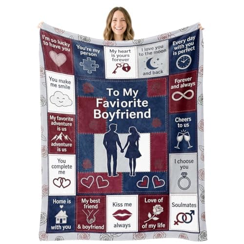 Nxchptr1 Throw Blanket Birthday Gifts for Boyfriend, Gift for Him, Soft Lightweight Cozy Romantic Wedding Anniversary Valentines Decorations for Home Bed Couch 50'' x 60'' - Image 1