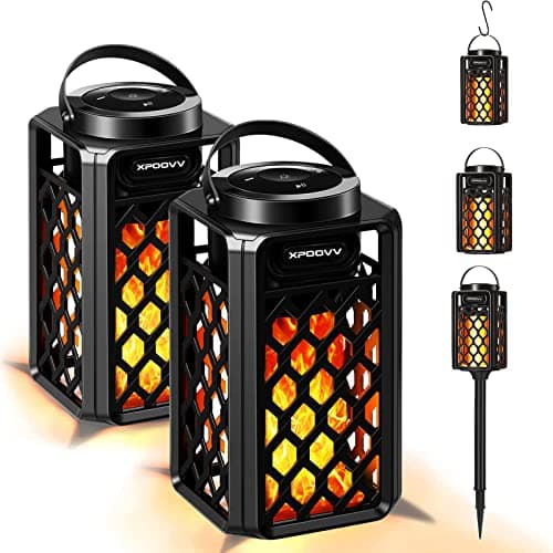 Father's Day Gifts for Dad, Birthday Gifts for Men, Outdoor Bluetooth Speakers Waterproof Portable LED Flame Speaker 10W Bass, Women Couples, Patio Porch Garden Home Backyard Decor (2 Pack) - Image 1