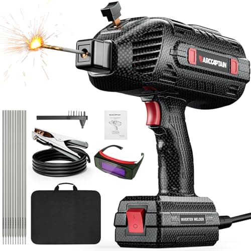 ARCCAPTAIN Stylish Handheld Welder, 110V Portable Welding Machine with IGBT Inverter, 120A Stick Welder with Auto Darkening Goggles and Upgraded Ground Clamp, Fits for 3/32"-1/8" Welding Rods - Image 1