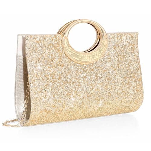 XquiziFit Gold Clutch Sequins Clutch Purses for Women Glitter Evening Clutch Cocktail Evening Purse Women Wedding Purse - Image 1