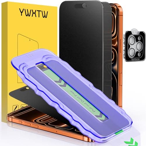 YWXTW 2 Pack for iPhone 17 Pro Max Matte Privacy Screen Protector 6.9 Inch + 1 Set Camera Lens Protector, Anti Spy Anti Glare 17 Pro Max Tempered Glass Film, Anti Fingerprint, Bubble Free