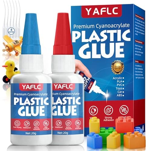 YAFLC Plastic Glue Repair, Super Glue for Plastic Repair, Model, Acrylic, PLA, Toys, Car, Acrylic, ABS, PVC, Tube, DIY Kits, Vinyl 40g - Image 1