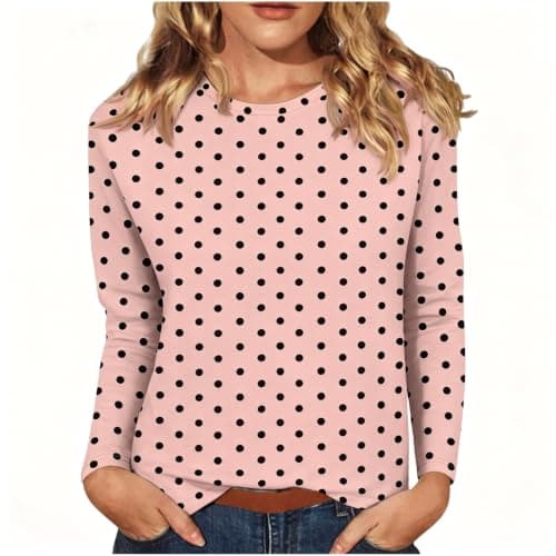 Womens Base Layer Tops Long Sleeve Fall Clothes Pink Medium - Image 1