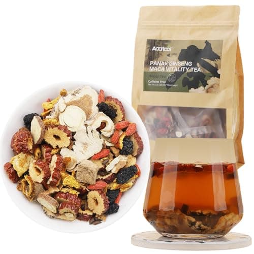 Addtool Maca Ginseng Power Blend Tea,Ginseng-Infused ten Treasure Kidney Tea , for Women & Men。with,Reishi Red Date Wolfberry Mulberry Cassia seed,Premium (180 grams / 15 packs) Each tea bag can be steeped multipletimes. - Image 1