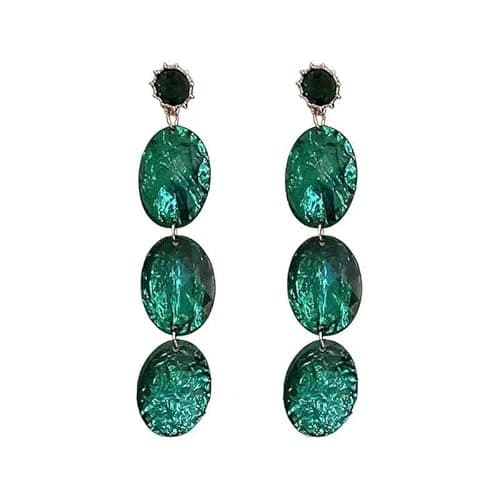 emerald green earrings for women trendy Green dangle earrings Evening earrings Large green earrings for women huntergreen pierced earrings - Image 1