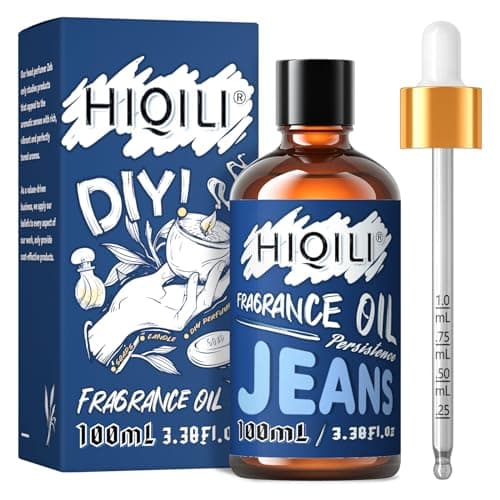 HIQILI Jeans Fragrance Oil for Home Diffuser, Candles & Soap Making, DIY Perfume for Men, Clean & Comforting Scent - 3.38 Fl Oz - Image 1