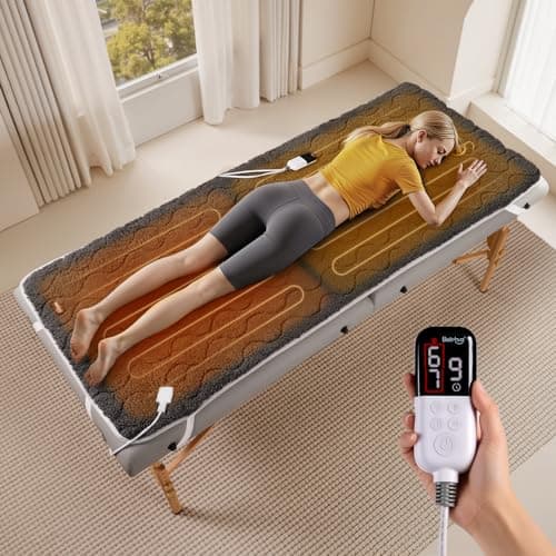 Bearhug Massage Table Warmer Heating Pad 30” x 71”, Dark Grey Sherpa Wool Dual-Zone Heating Pad with 1-9 Hours Timer & 10 Heating Levels, LED Controller, Machine Washable - Image 1
