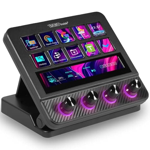 VSDINSIDE Macro Pad, Streaming Deck Stream Controller Soundboard Keypad, Programmable Keys USB Shortcut Keyboard for Gamer Streamer, Audio Mixer for OBS, YouTube, Office Desk Setup, PC, Mac - Image 1