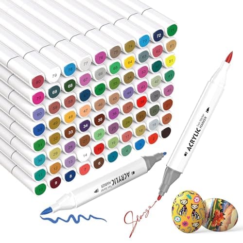 TOUCH AURORA 80 Colors Dual Tip Acrylic Paint Markers, Permanent Pens - Image 1