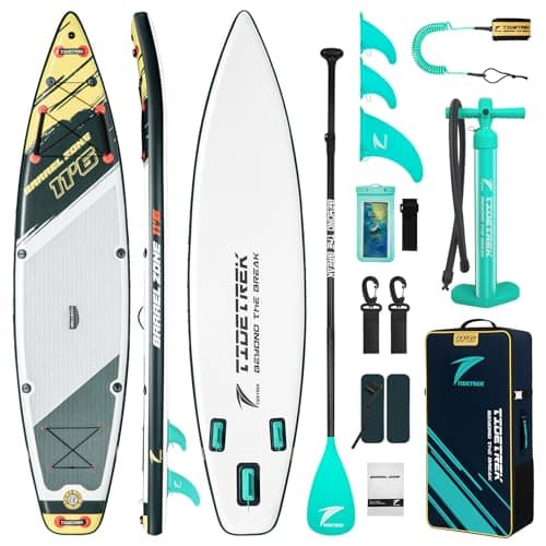 TIDETREK 11'6" Inflatable Stand Up Paddle Boards, Premium SUP Accessories, Non-Slip Comfort Deck for Youth & Adults (Royal Teal) - Image 1