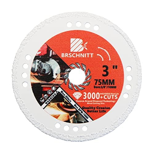 BRSCHNITT Diamond Cut Off Wheel,3 Inch x 3/8 Inch Arbor Vacuum Brazed Diamond Saw Blades for Metal Steel Tube Iron Rebar Cutting Wheel 75mm - Image 1