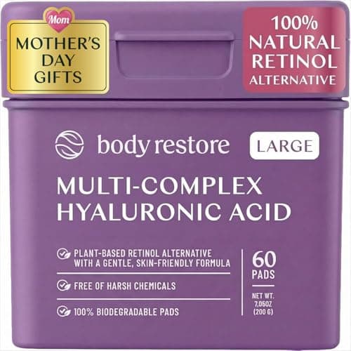 Body Restore Bakuchiol Toner Pads – Mothers Day Gifts for Mom, Korean Skin Care, Face Wipe with Niacinamide and Hyaluronic Acid, Birthday Gifts for Women - Image 1