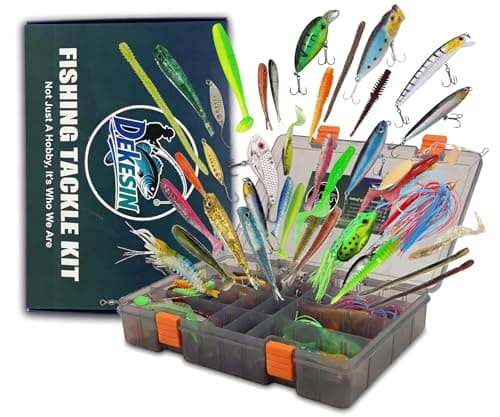 Dekesin Pro Bass Fishing Lures Kit with Tackle Box - Premium Hard & Soft Baits Set (No Fillers) - Large Hooks for Bass & Trout - Best Fishing Gifts for Men, Dad & Beginners - Image 1
