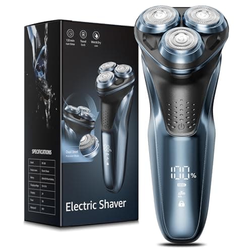 LONKEEN Travel Electric Razor for Men:5D Floating Head Shavers for Men, Smooth Shave Ready in Seconds - IPX7 Waterproof Wet or Dry, USB-C Rechargeable, Stainless Steel Blades - Image 1
