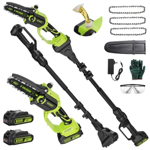 2-in-1 Electric Pole Saw for Tree Trimming Battery Powered, Cordless 6-Inch