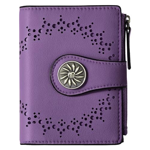 Tipmile Small Wallet for Women Bifold RFID Blocking Card Holder Leather Wallets with Zipper Coin Pocket - Image 1