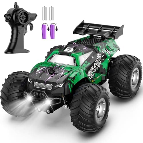 Barlisam Remote Control Car, All-Terrain Remote Control Truck for Boys 8-12, Headlight, Dual Motors, 1:20, 10KM/H, 2.4GHZ, Speed-Friendly, Sturdy, Rechargeable RC Cars for Beginner, Kids 6+(Green) - Image 1
