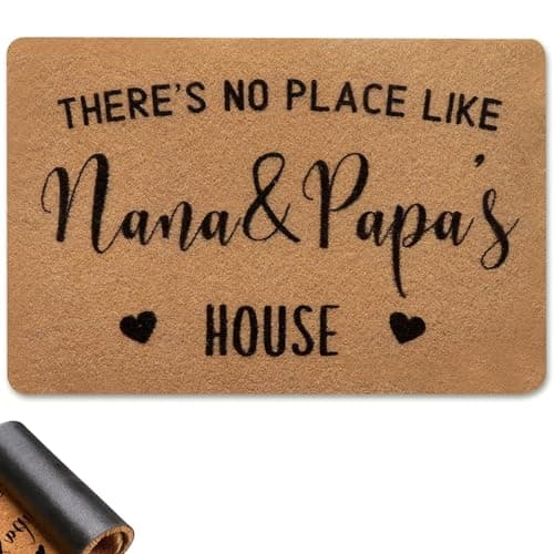 Nana and Papa Gifts from Grandkids - 16.9x27.6 Inch Doormat for Grandma and Grandpa, Fade Resistant Welcome Mat with TPR Backing for Front Porch Entryway Decor - Image 1