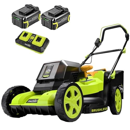 SnapFresh 40V 17” Brushless Lawn Mower – 2 x 5.0Ah Batteries Electric Cordless Push Mower with Fast Charger, 6-Level Height Adjustment, 45L Grass Bag, Lightweight Battery Powered Mower - Image 1