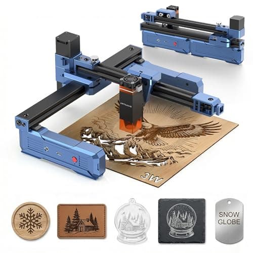 Artilume T1 Laser Engraver 3000mW, Foldable Design Laser Engraving Machine, 0.01mm Precision, Large Working Area 200 * 150mm for Wood Leather Acrylic and More, Best for Beginners Small Business - Image 1