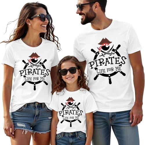 Pirate Family Matching Shirts - Pirates Life for Me Funny Graphic Shirt Family Matching Outfits Cruise Vacation Tees White - Image 1