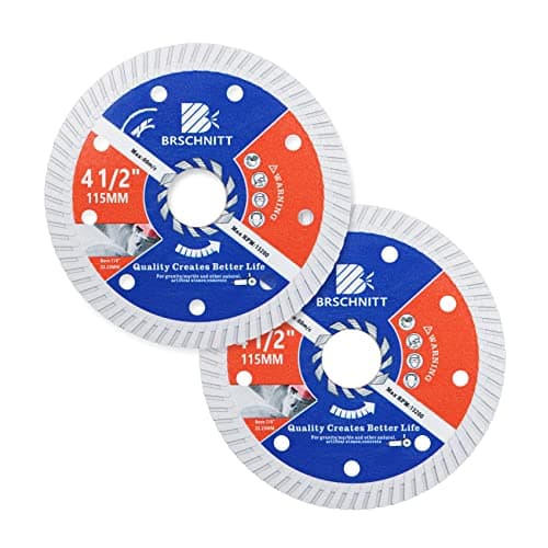 BRSCHNITT Diamond Cutting Disc for Concrete Masonry 115mm with Arbor 7/8"(22.23mm) for Granite Marble Stone Hard Concrete Reinforced 2pcs - Image 1